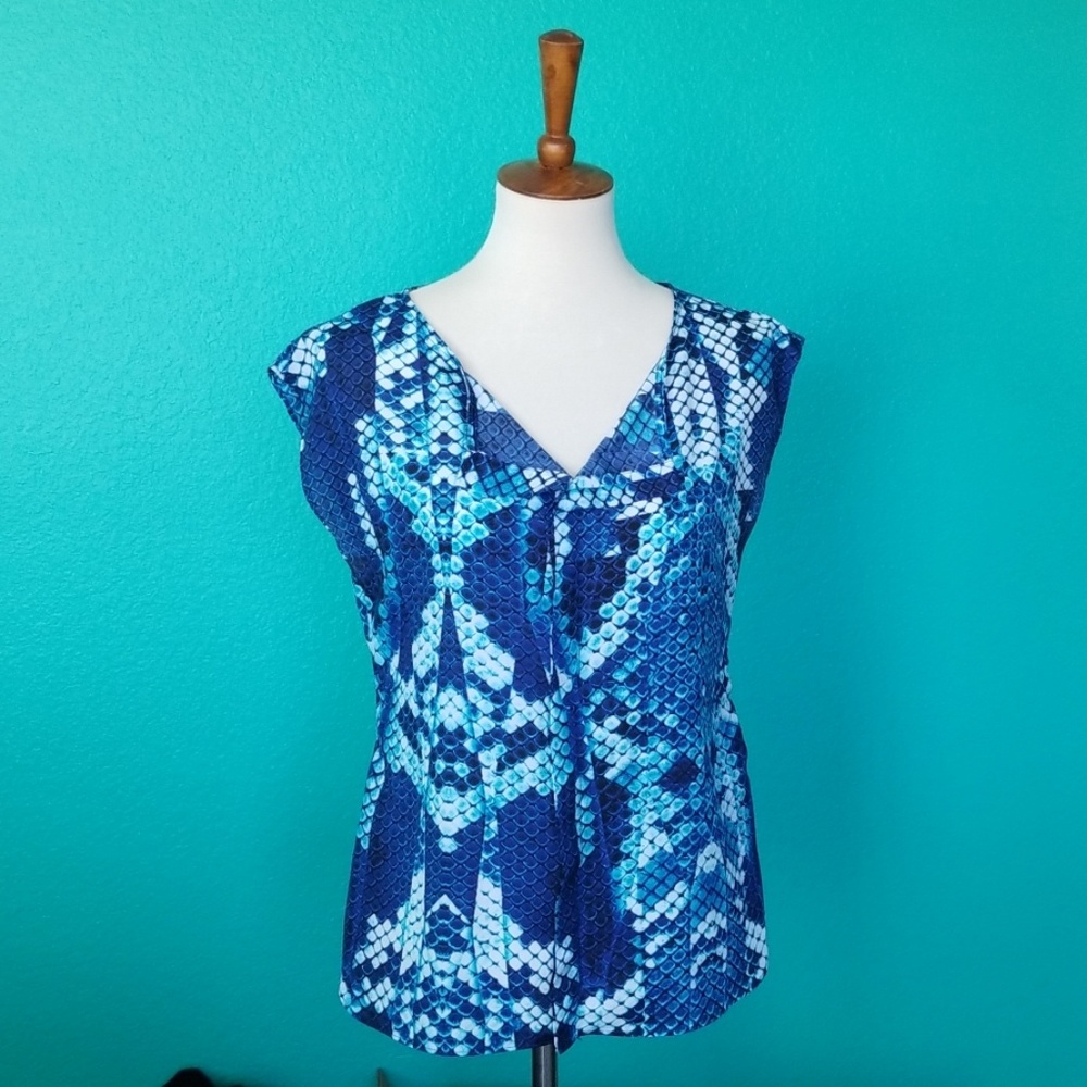 Blue Patterned Blouse